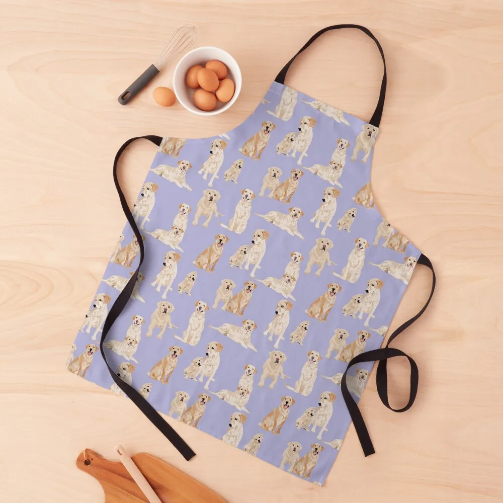 

Yellow Labrador light blue Apron Kitchen Women man chef uniform useful gadgets for home chef costume Apron