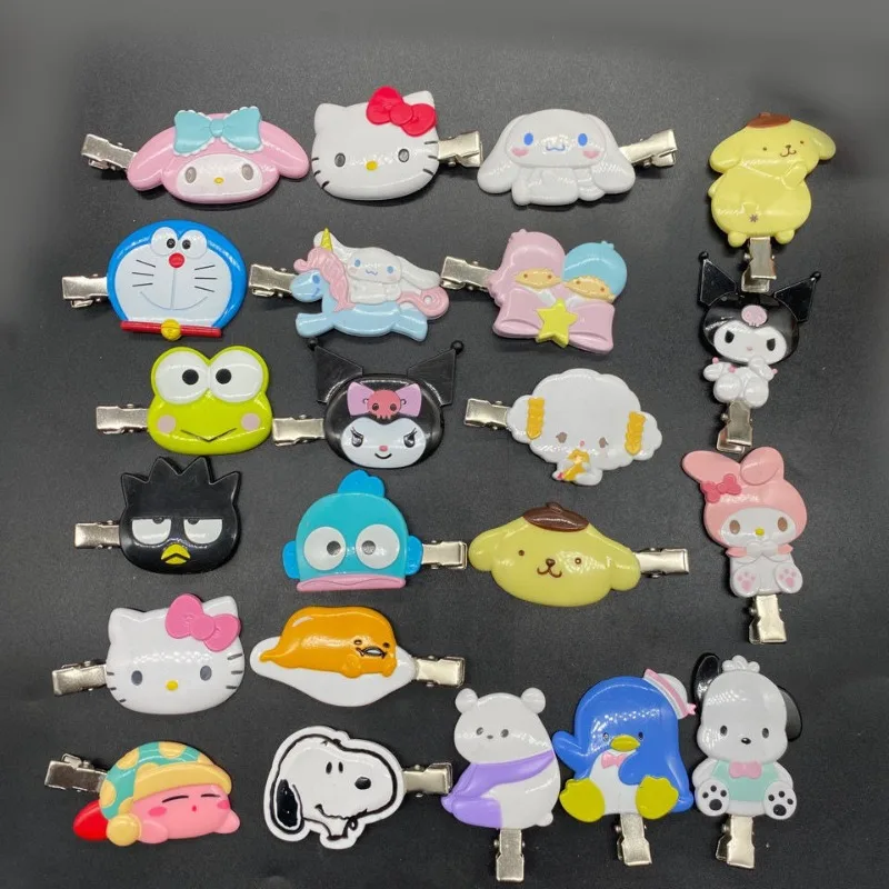 

Hello Kitty Kuromi Cinnamoroll Cartoon Hairpin Bangs Clip Headgear Duckbill Clip Hair Accessories Girls Jewelry Birthday Gift