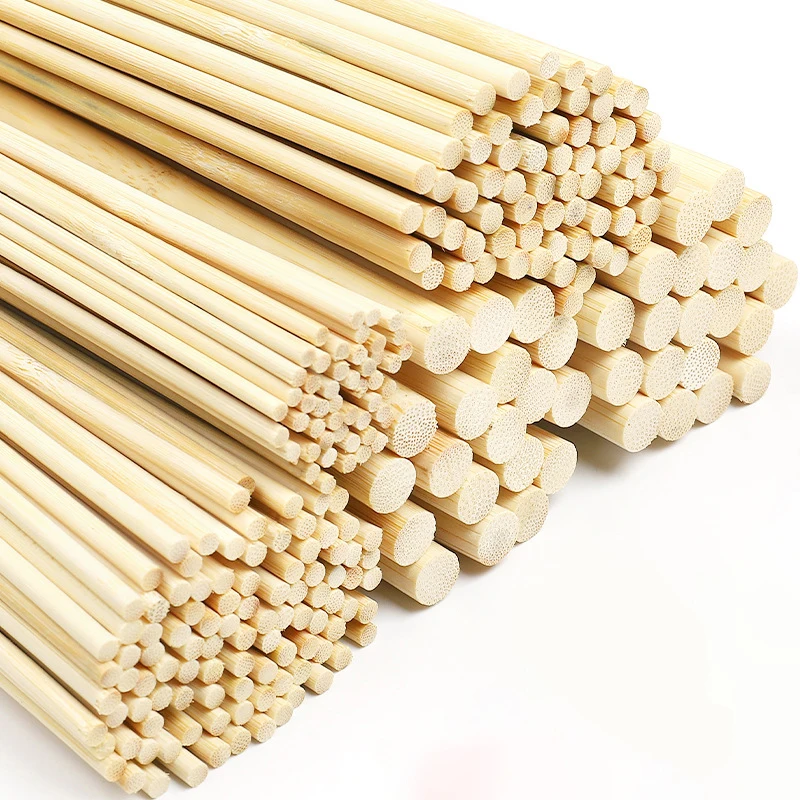 3-10mm 30cm Long Round Wooden Bamboo Sticks Rods DIY Craft Building Model Toy DIY Handmade Craft Making Woodworking