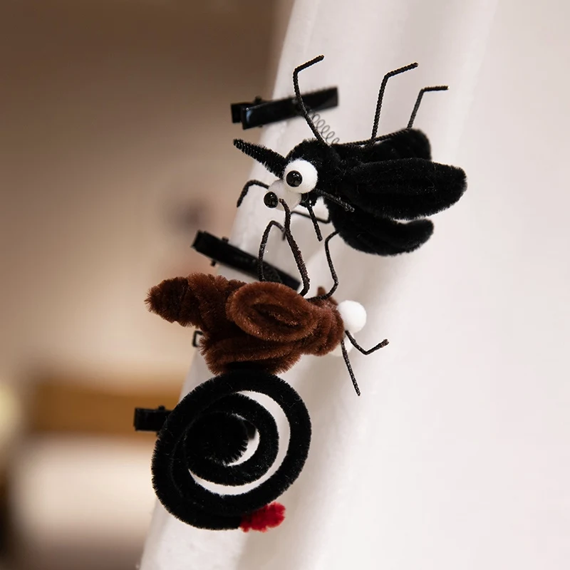 1 Stück simuliert ‌ Mückenspule ‌ Haarspange Plüschtiere Weiche gefüllte Insecta-Puppe ‌ Mückenspule Plüsch ‌ Haarspange – Detail 6