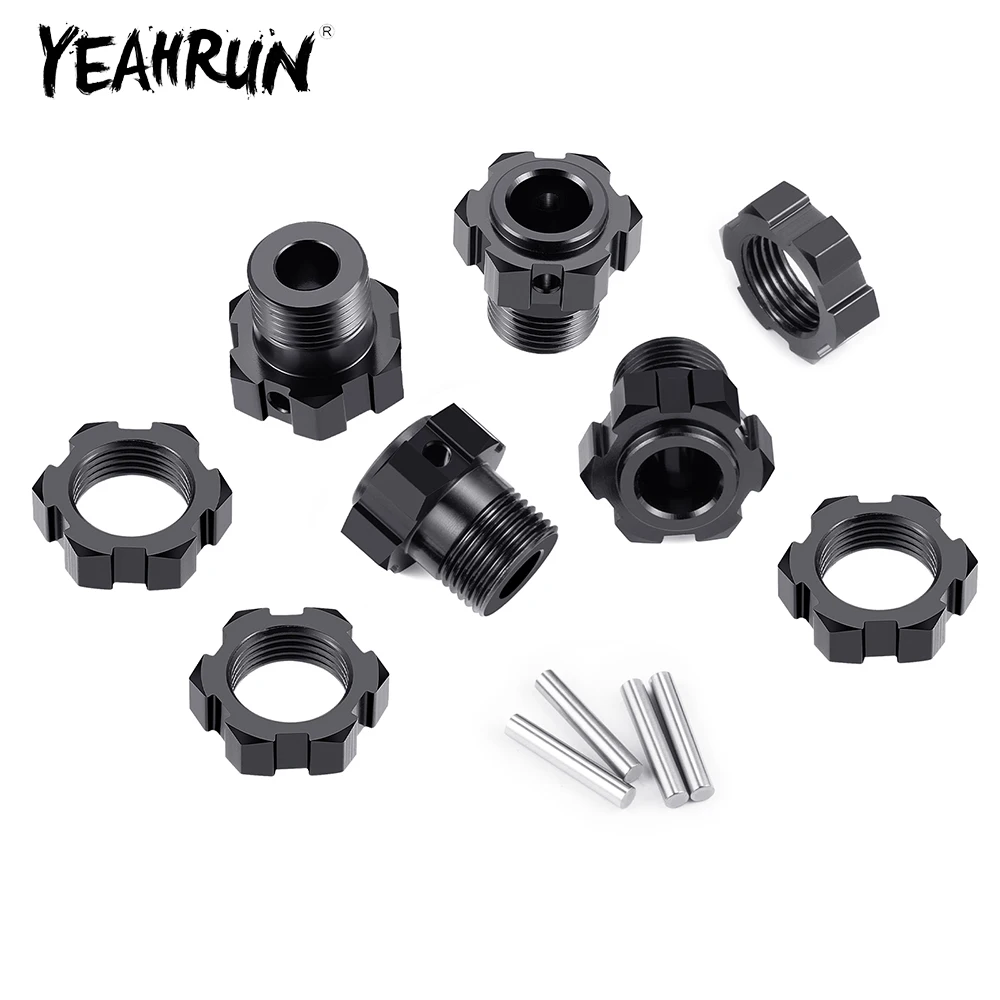 Yeahrun อะแดปเตอร์ฮับหกเหลี่ยม4ชิ้นสำหรับ V2 1/7โมฮาวี6วินาที4X4 BLX รถบรรทุกทะเลทราย BLX อะไหล่อัพเกรด