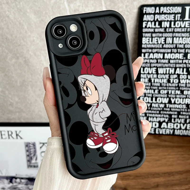 Disney Mickey Minnie Mouse For Apple iPhone 15 14 13 12 11 Mini XS XR X 8 7 Pro Max Plus Soft Eye Ladder Phone Case