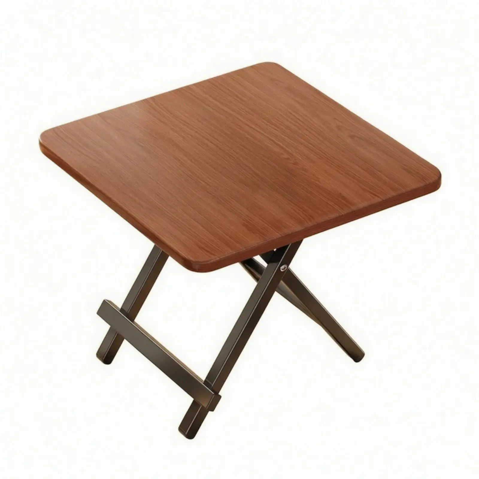 Lightweight Folding Table for Home Office Kitchen Use Sturdy Steel Frame Wood Surface Easy Storage