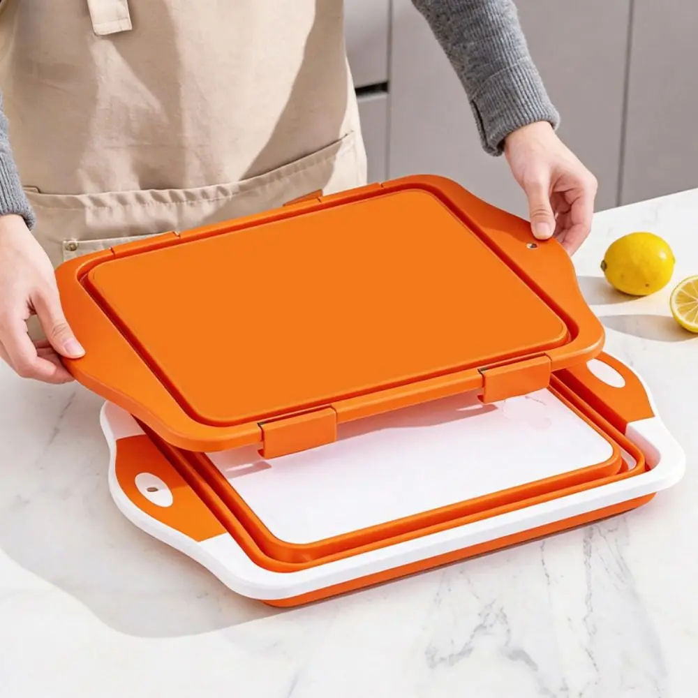 

3 in 1 Folding Vegetable Board Space Saving Washable Foldable Wash Basin BPA Free Durable Collapsible Cutting Board Household