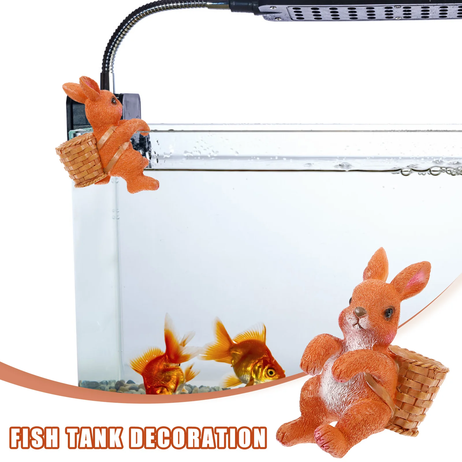 

Fish Tank Decoration Resin Hanging Basket Bunny Ornament Easter Aquarium Small Rabbit Decor Bunny Figurines Aquarium Decoration