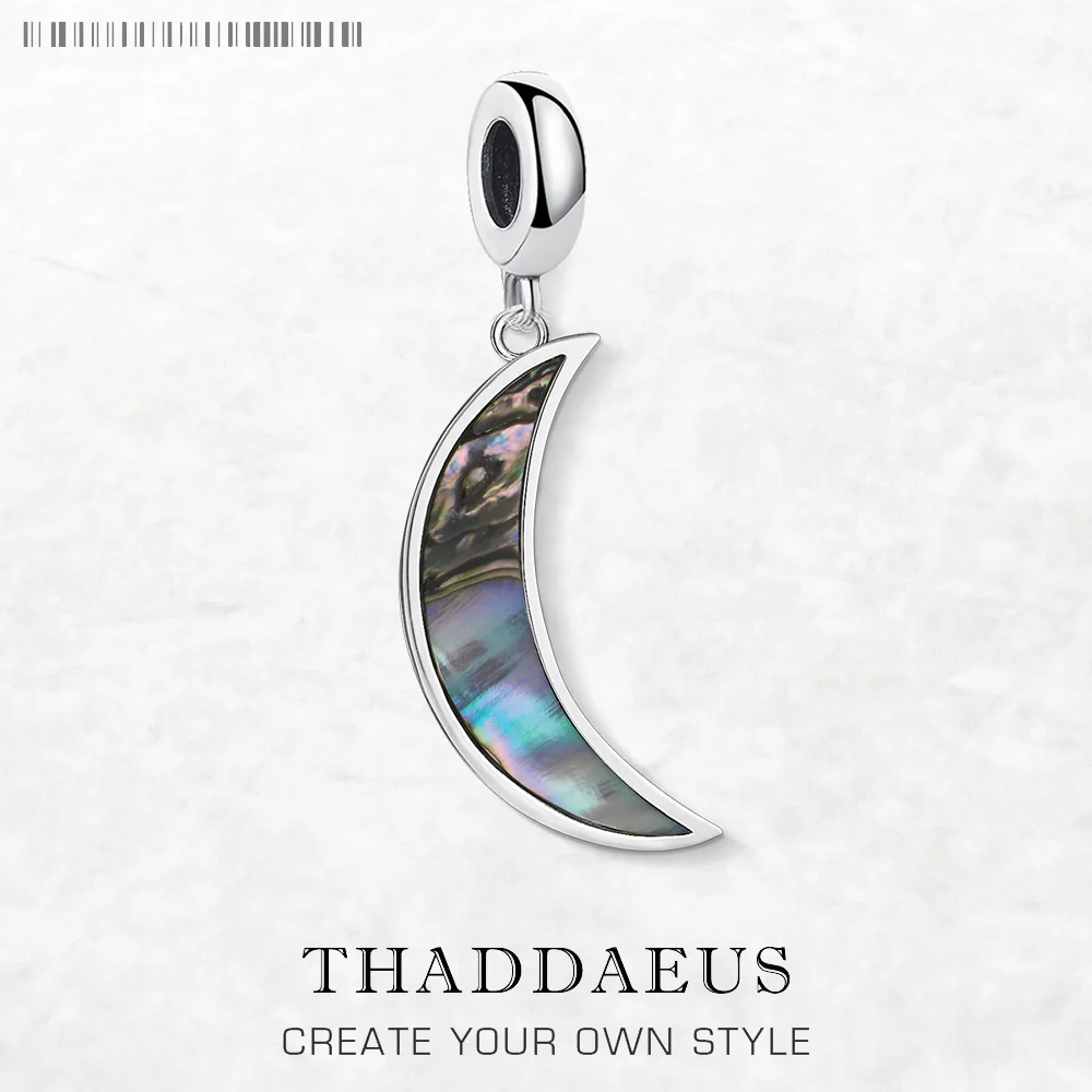 

Dangle Charm Colorful Shell Moon Europe Fine Jewelry For Women Romantic Gift In 925 Sterling Silver