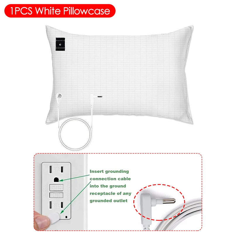 1 قطعة 50x75 سنتيمتر التأريض المخدة مكافحة ساكنة التأريض المخدة الفضة الألياف التأريض العلاج وسادة غطاء لنوم أفضل