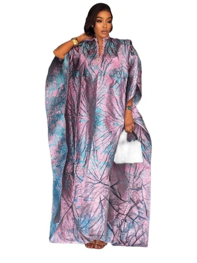 

2025 New African Clothes For Women Kaftan Dress Fashion Party Dress Vintage Summer Gown Casual Vestidos Muslim Robe BouBou