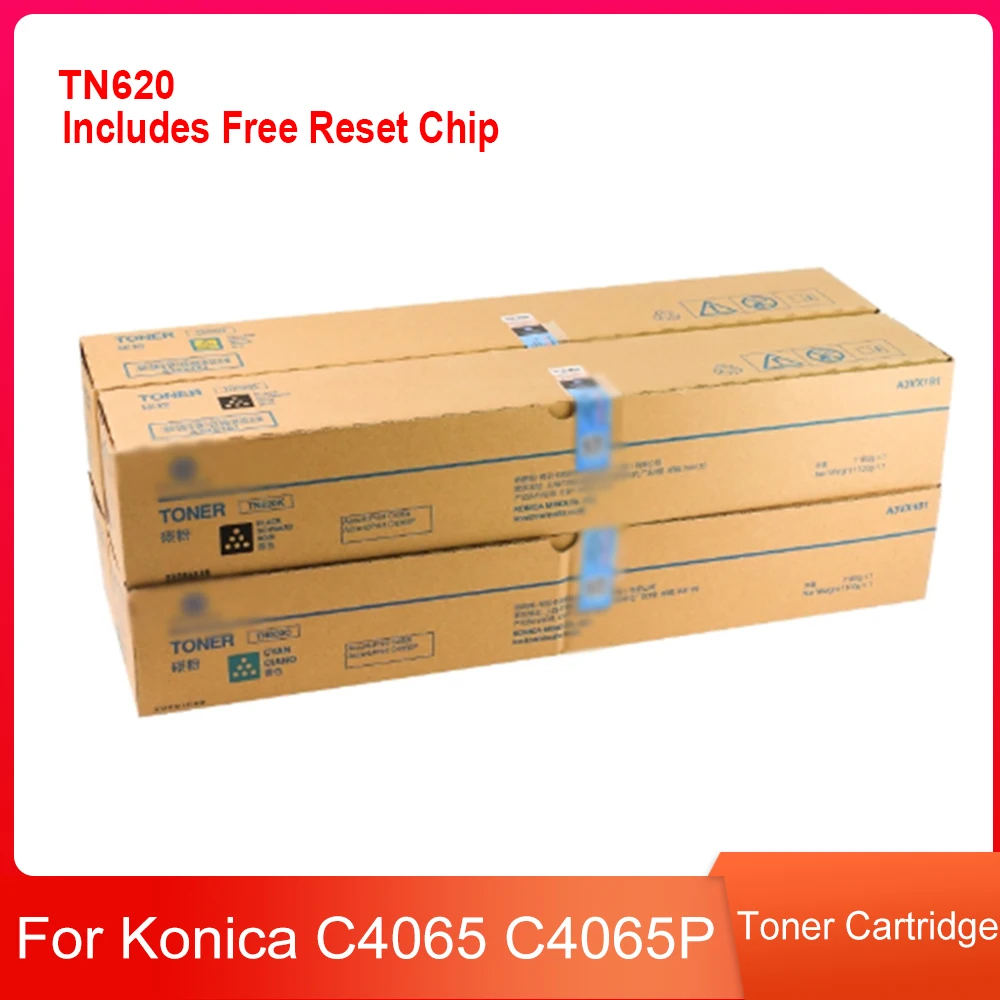 

1Set Original TN620 CMYK Toner Cartridge with Matching Chip for Konica Minolta bizhub C4065 C4065P