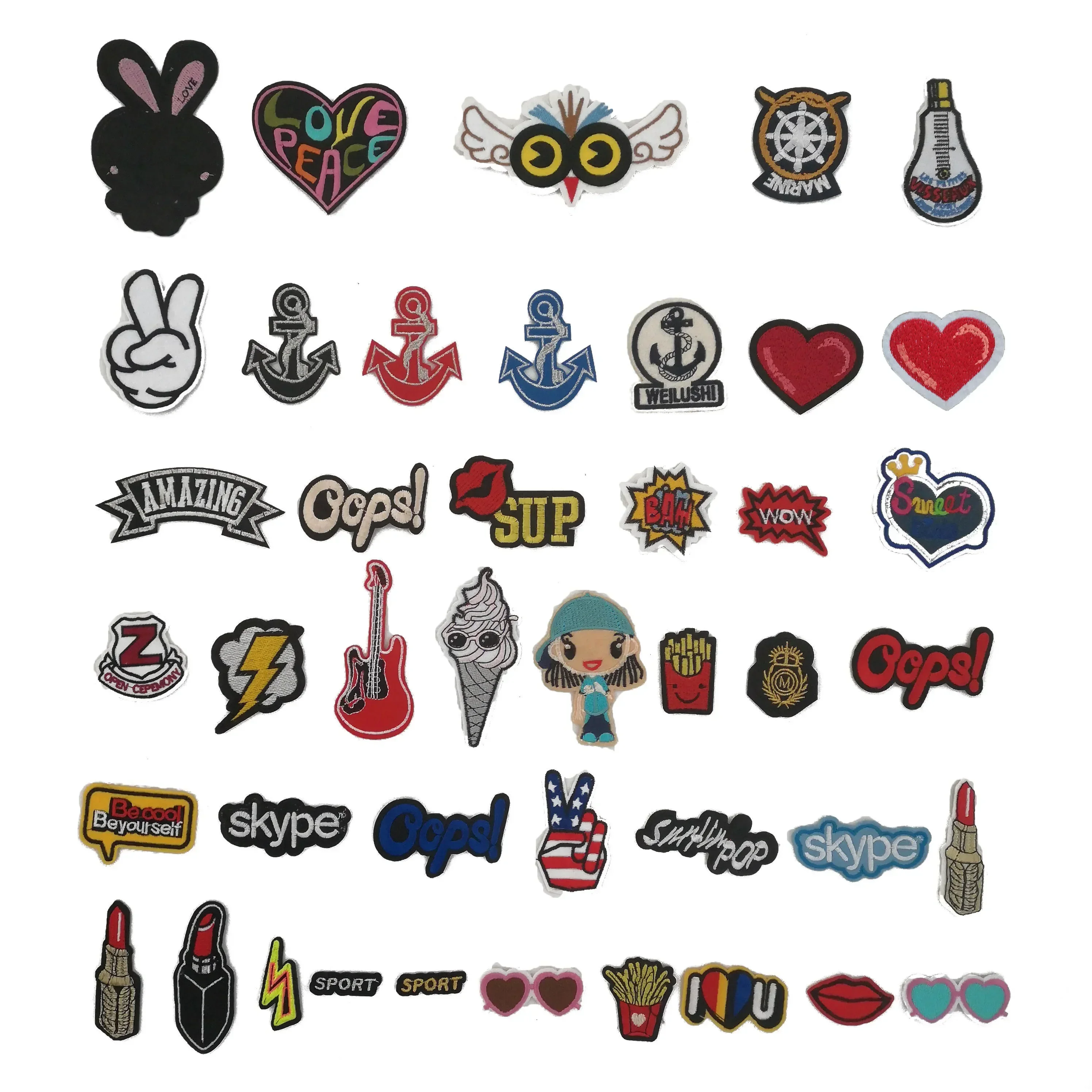 Letter patch micro-chapter embroidery children's jeans top clothes can be sewn and ironed DIY supplies accessories 1PCS for sale