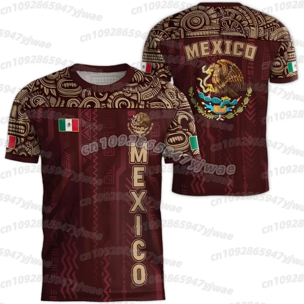 2026 Mexiko Nationalflaggen-Print Herren Damen Kurzarm T-Shirt 3D-Druck Tees Outdoor Fußballtrikot Sport Freizeit Herren Oberteile – Detail 6