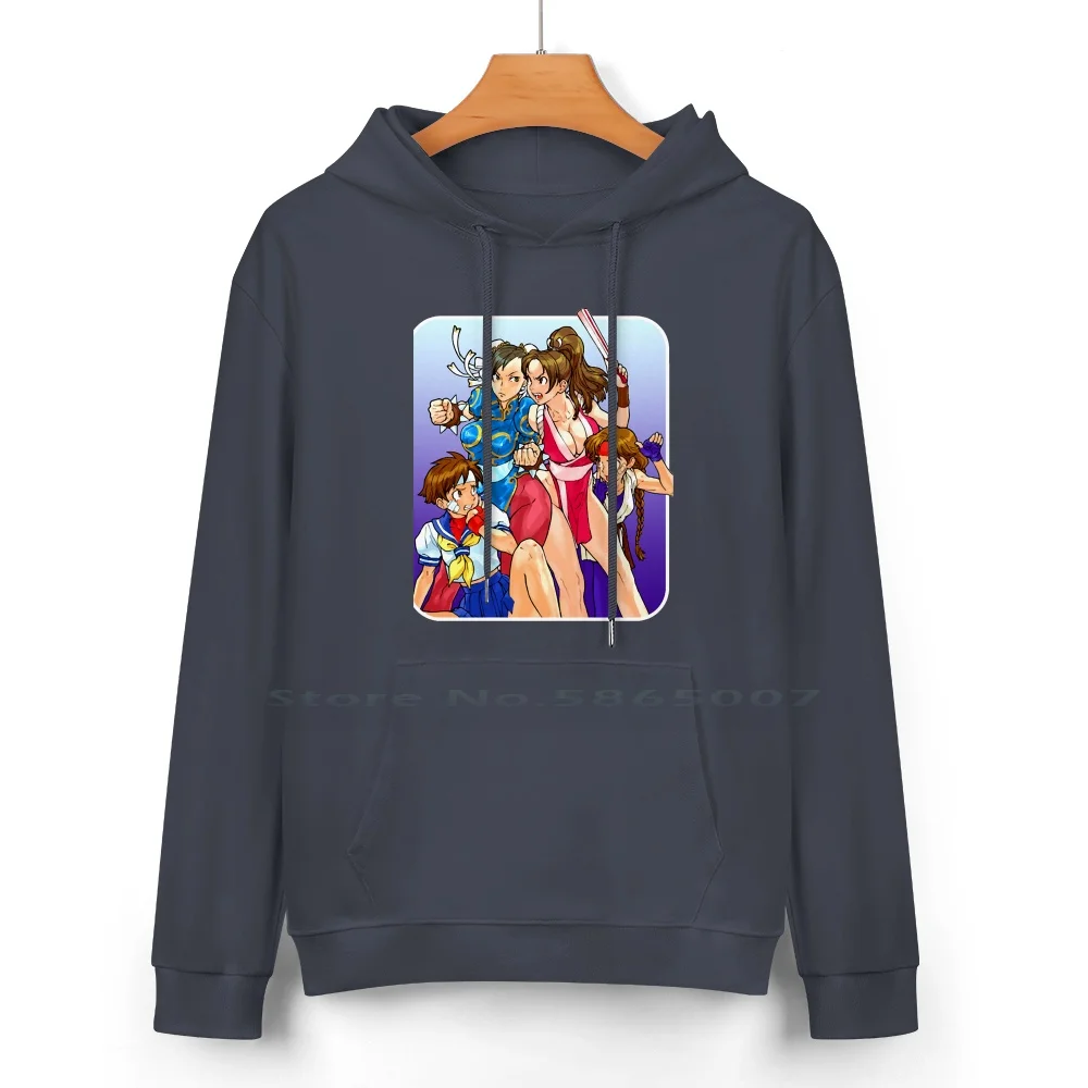 Girls Fight Cotton Hoodie Sweater 24 Colors Arcade Ccg Chun Li Dreamcast Gamer King Of Fighters Mai Shiranui Neo Geo Retro