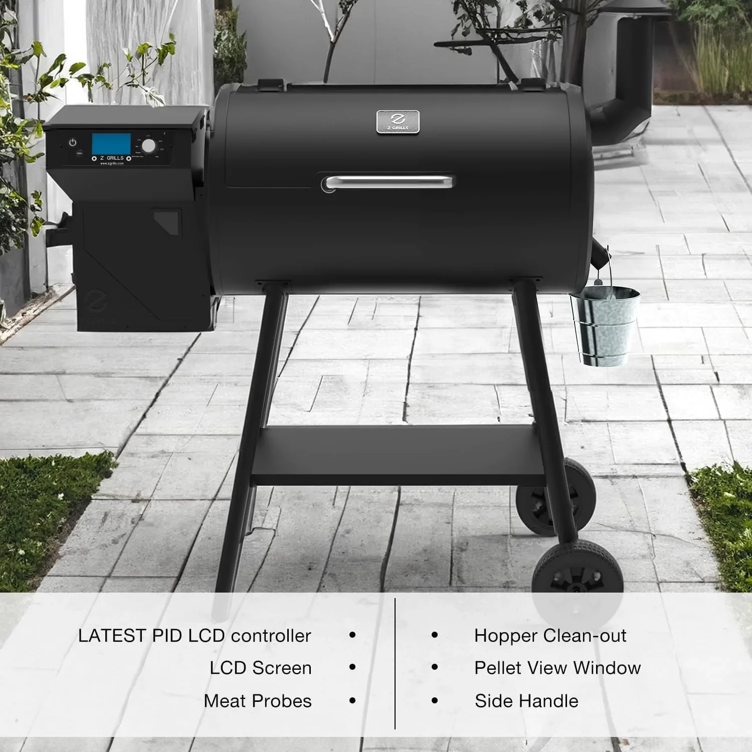 for Z GRILLS ZPG 550B2 2024 Upgrade Wood Pellet Smoker, 8 in 1 BBQ Grill with Latest PID Technology LCD Controller