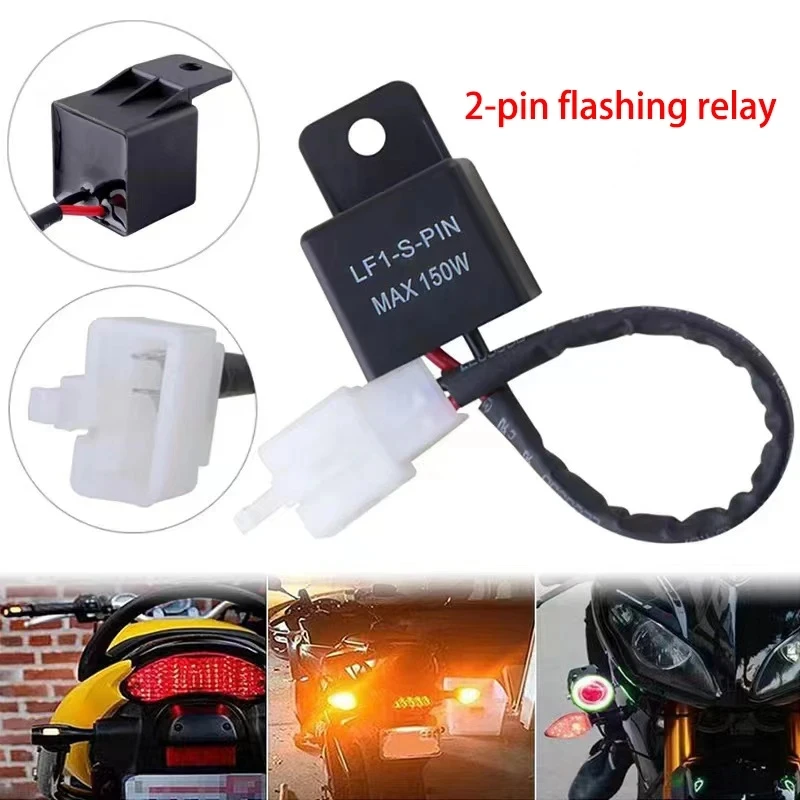 

New 12V 2-Pin Motorcycle Electronic LED Flasher Relay 150W LED Turn Signal Bulbs LED Turn Indicator Light Flasher Blinker Relay