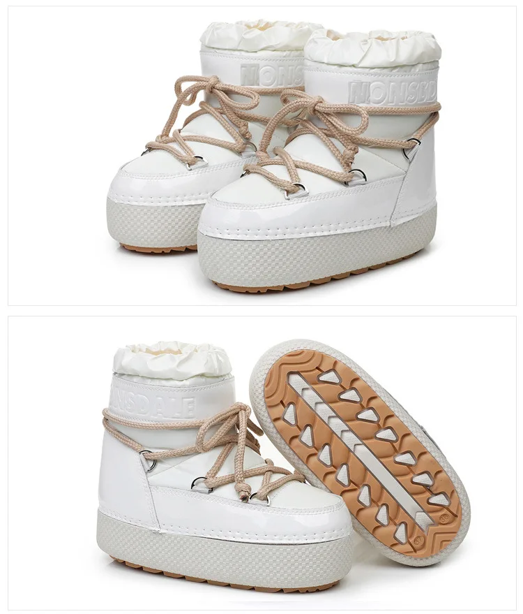 Brand Winter Ankle Boots Women High Quality Quilted Nylon Down Snow Boots Woman Round Toe Flat Bottom Warm Pillow Boots