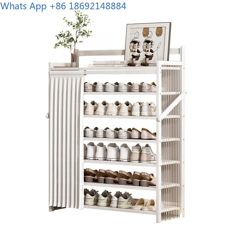 Folding Shoe Rack Space-Saving Multi-Layer Storage Rack Entryway Acrylic Dustproof No-Installation Shoe Cabinet Storage