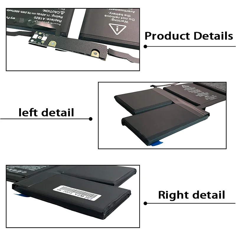 Imagem -06 - Bateria do Portátil para Apple Macbook Pro 15 A1707 2023 2023 Ano 76wh 11.4v 6667mah A1820