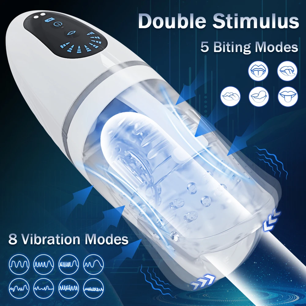 كأس الاستمناء الذكور التلقائي العض تهتز الاستمناء آلة اللسان أداة الاستمناء هيكل الحلق الجنس لعب للرجال