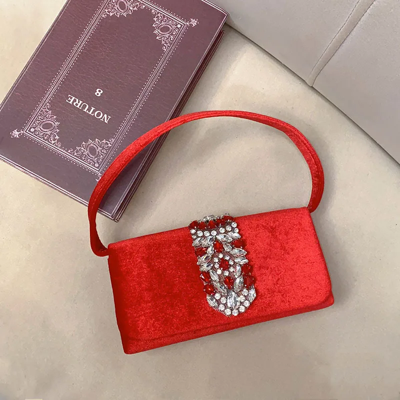

Luxury Diamond Women Handbag New Silk Small Square Bag Women Evening Bag Silk Crossbody Bag