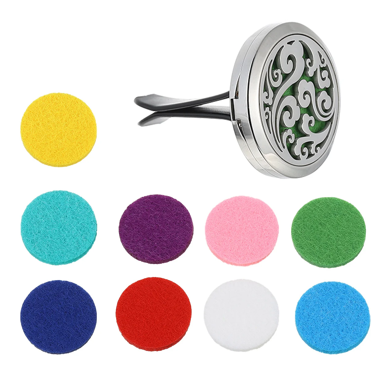 

Car Vent Clip Diffuser Hollow Flower Pattern Assorted Color Essential Oil Holder Alertness Booster Multipurpose Gift