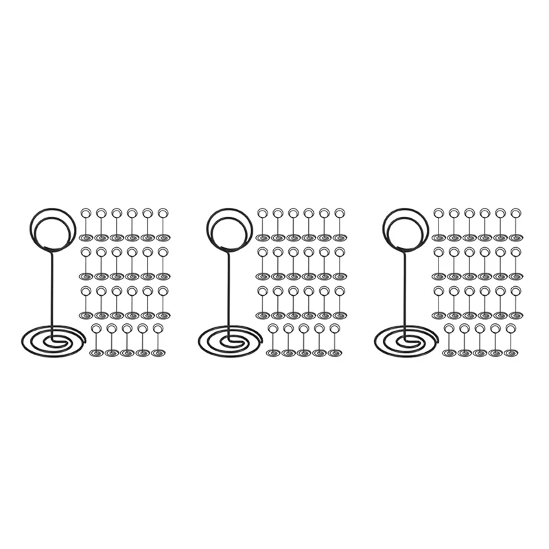 

AB46-72 Pack Держатель для номера стола Держатель для карточек с именем свадебного стола Зажимы для фотографий Подставка для фотографий (черный)