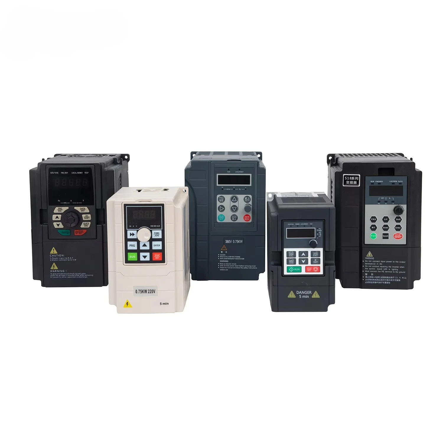 

Factory 4KW 75KW AC VFD Inverter 220V 380V Single & Three Phase 1500W & 750W Drive for Motor Application