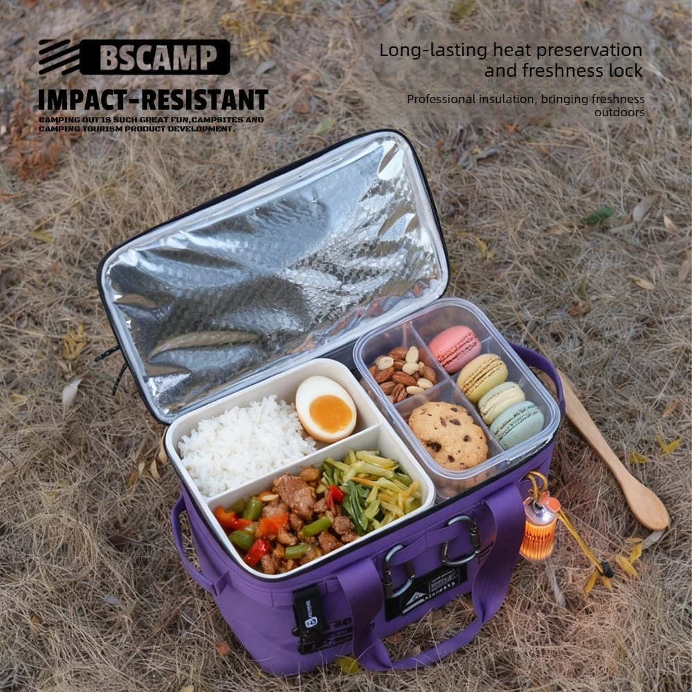 Large Capacity Foldable Insulated Picnic Bag Multifunctional Outdoor Camping Storage Bag to Keep Fruits and Foods Fresh Longer