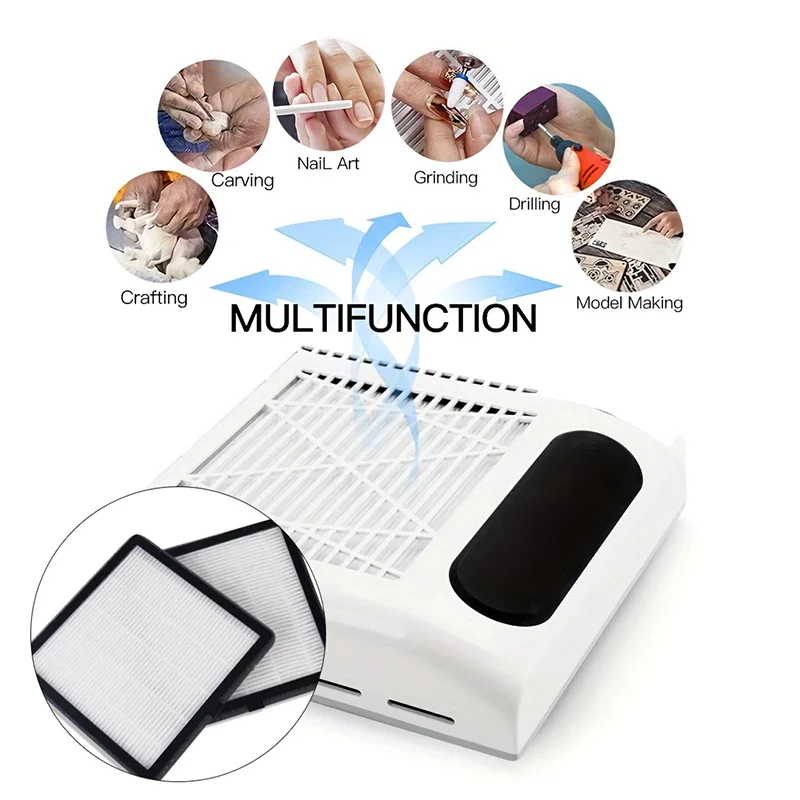 نماذج متعددة مكنسة كهربائية للأظافر، فلتر متخصص لتخزين غبار الأظافر، عنصر شاشة مانيكير بدون فرش