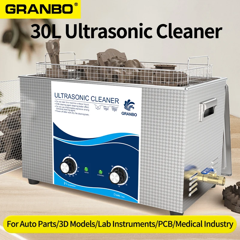 Ultrasonic Cleaner 30L Heater Timer 40KHz Stainless Steel Bath Ultrasound Wash Machine Automotive Parts Carburetor Oil Carbon