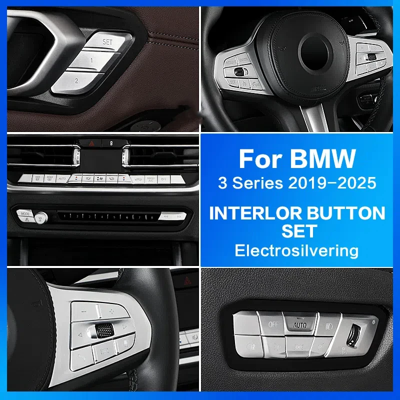 

For BMW 3 Series G20 G21 G28 318i 320i 325i 330i 340i 2019-2025 Car Accessories Steering Wheel Central Volume Button Cover Trim