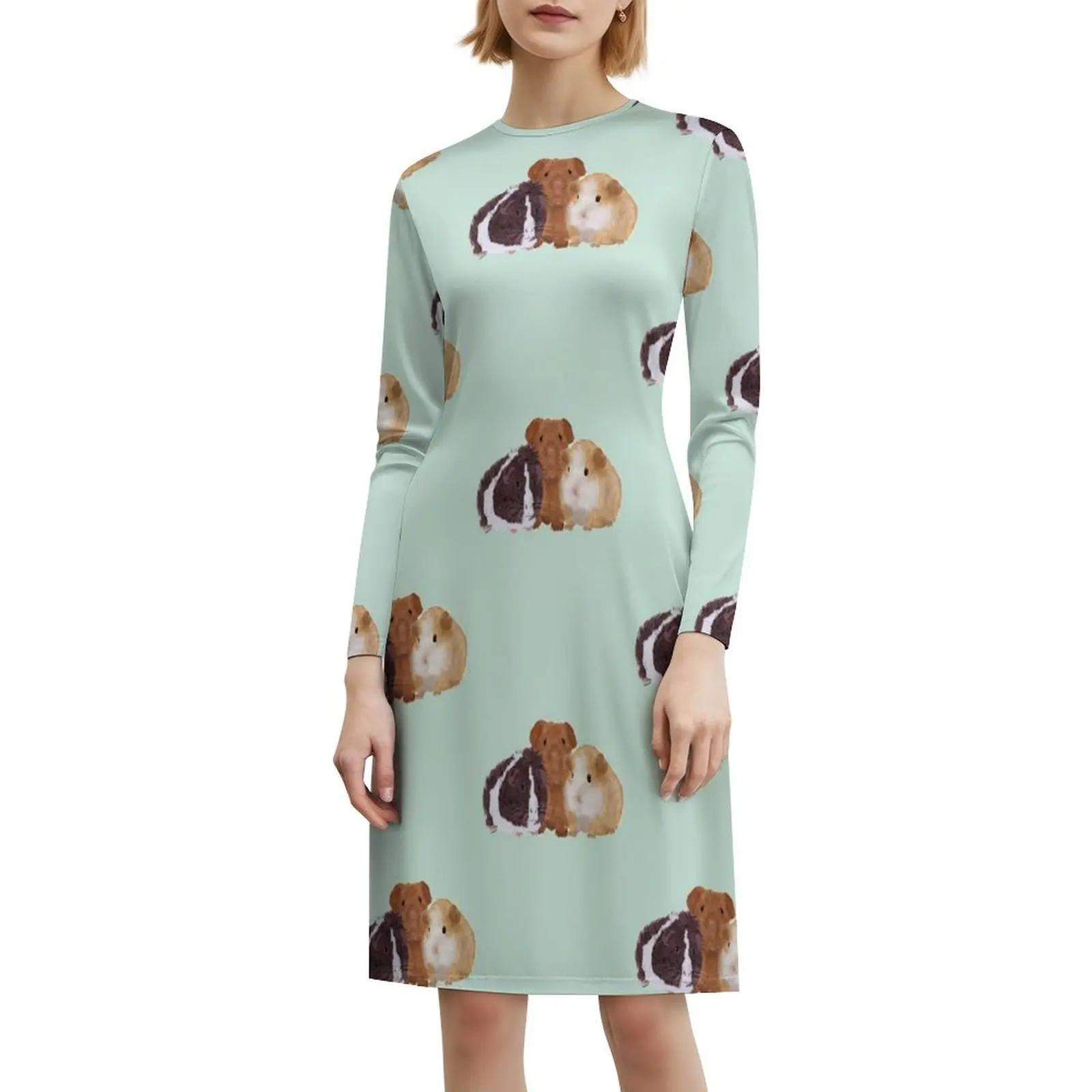 خنازير غينيا فستان سموك الأزهار للنساء الربيع الصيف فستان كاجوال للحزب خنزير غينيا خنازير غينيا الملابس النسائية #6