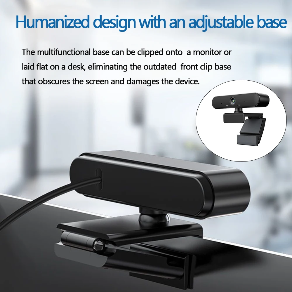 Webcam Full HD 1080P com microfone com cancelamento de ruído integrado e design de capa de privacidade, um periférico de computador seguro e conveniente