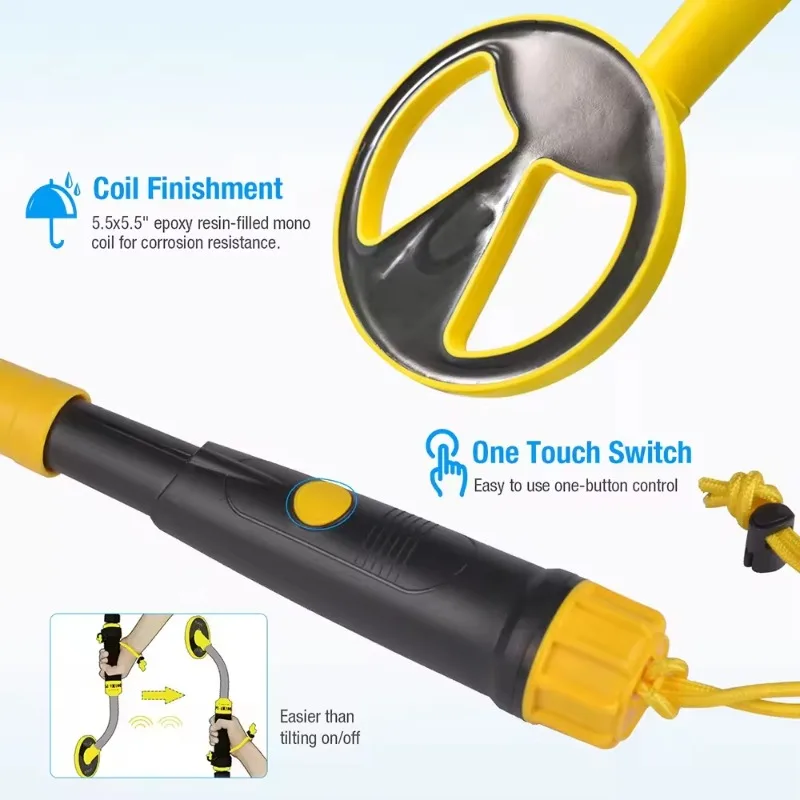 Metal Detector Professional Handheld  Fully Waterproof Underwater Gold Detector Treasure Search Device