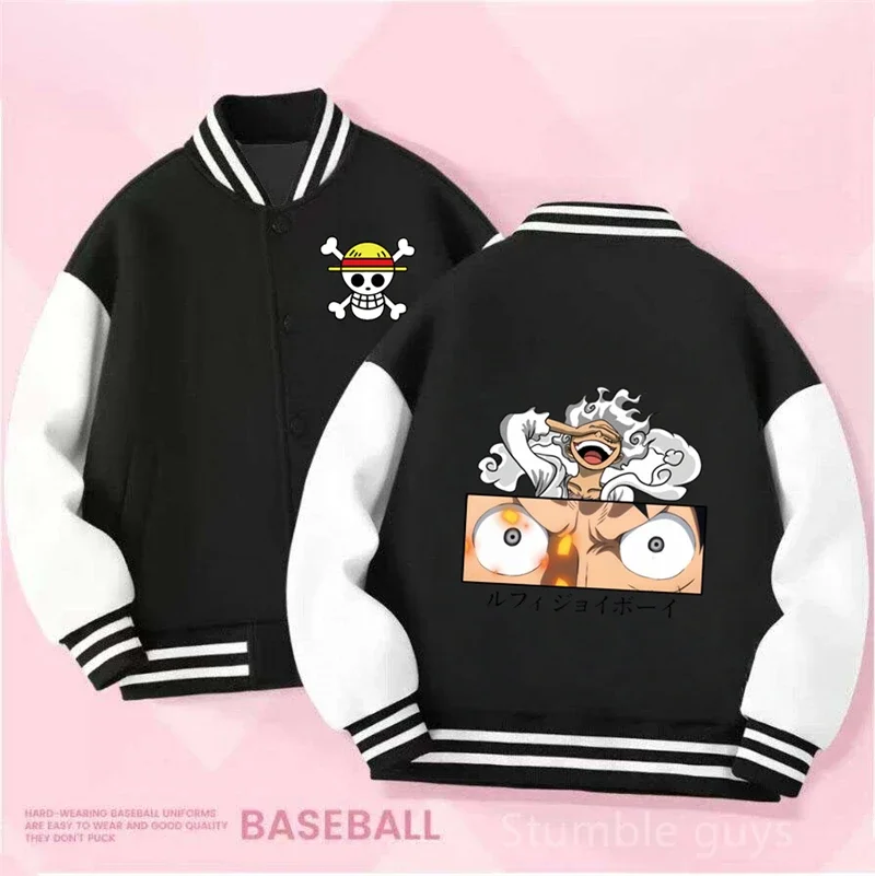 

Cozy Warm One Piece Zoro Anime Baseball Uniform Jacket Kids Autumn Casual Long Sleeve Coat Fashion Streetwear Boys Girls Wear