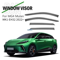 Car Style Window Visor For MG4 Mulan 2022 + Vent Awning Sun Rain Eyebrow Guard Cover Deflector Protector Decoration Accessories