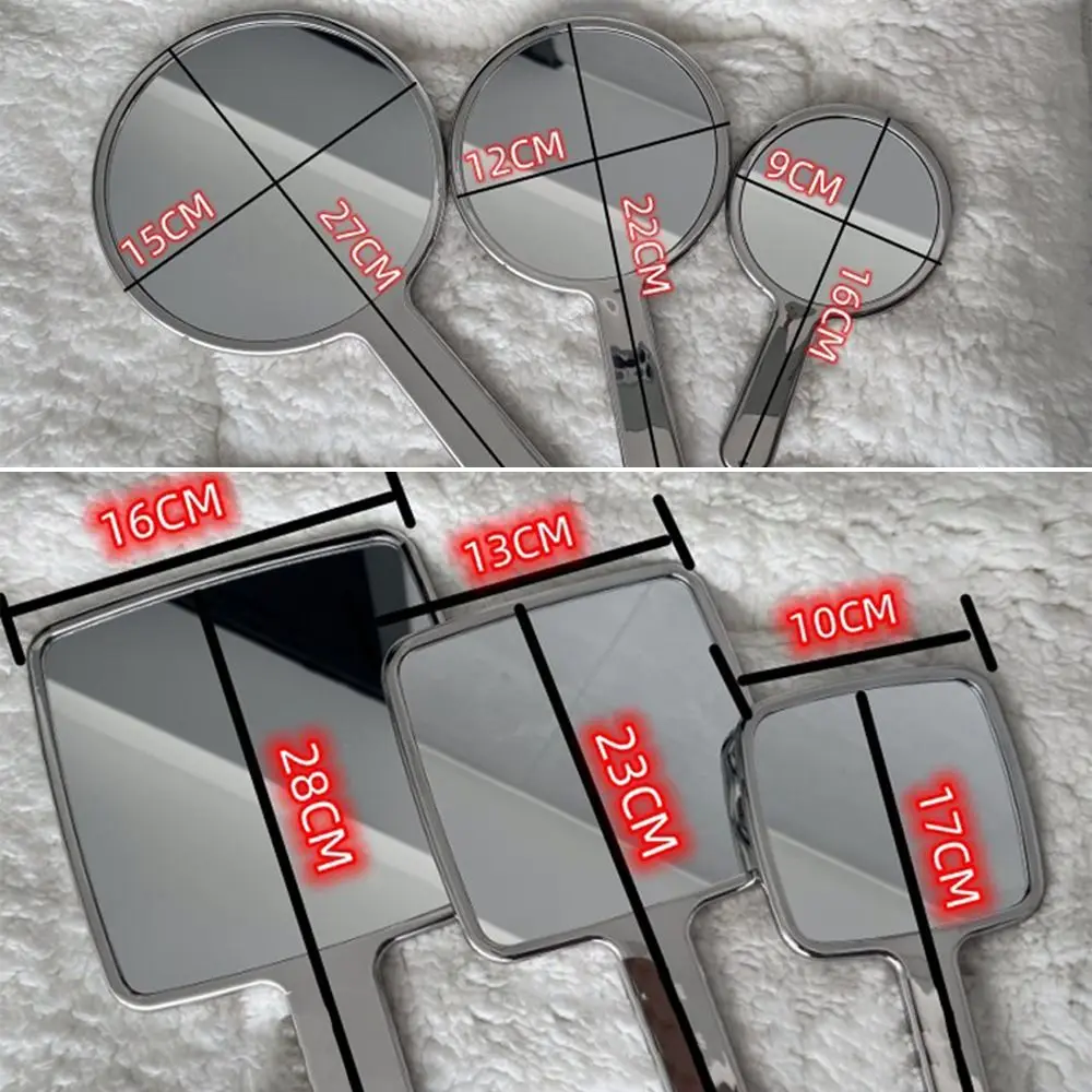 Galvani sierte Griff Make-up Spiegel HD Schönheit tragbare runde Hand quadratische Hand kleinen Make-up Spiegel