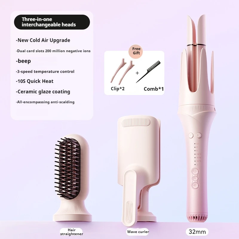 

Автоматическая плойка-стайлер 7-в-1 для завивки и выпрямления волос, многофункциональная расческа-щипцы для укладки волос для женщин