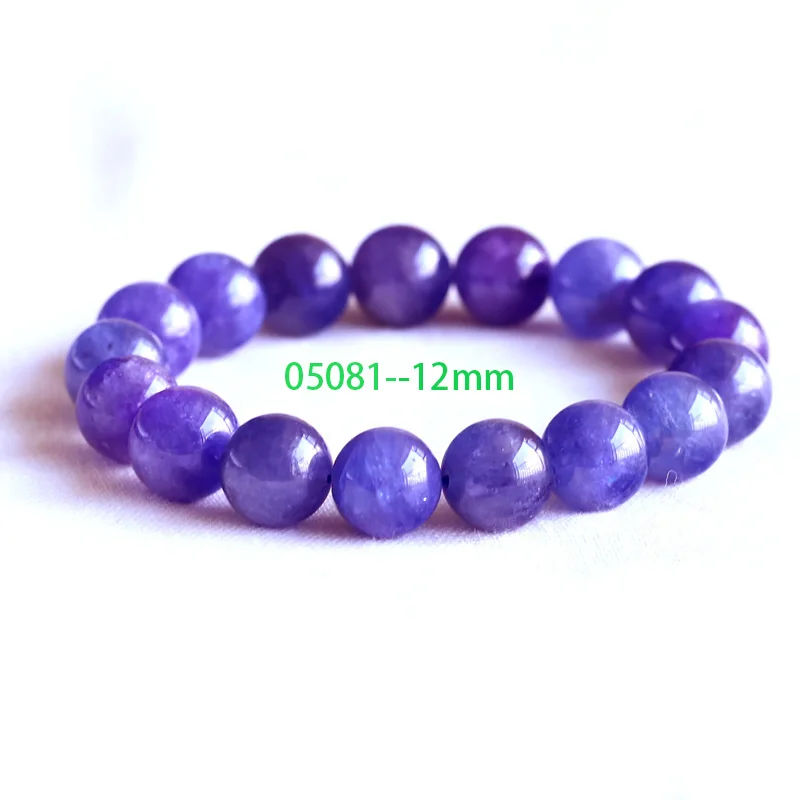 Veemake Natural Tanzanite Bracelet Round Beads Women Men Quartz Crystal Gemstone Jewelry Bracelets Bijoux Femme