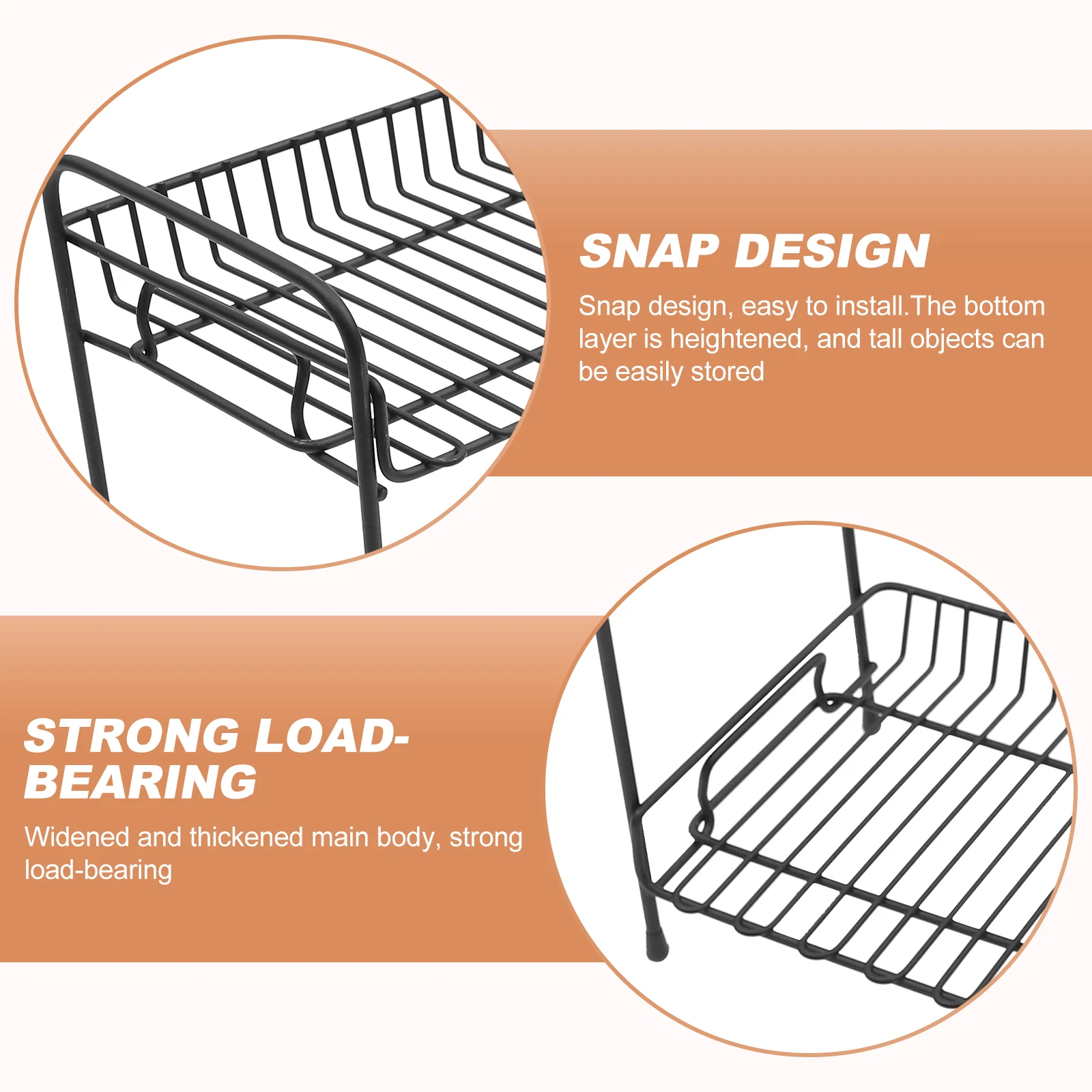 

1pc Stainless Steel Rack Heavy Duty Kitchen Storage Organizer Heavy Duty Shelf Multi-Purpose Shelf For Home Balcony Study