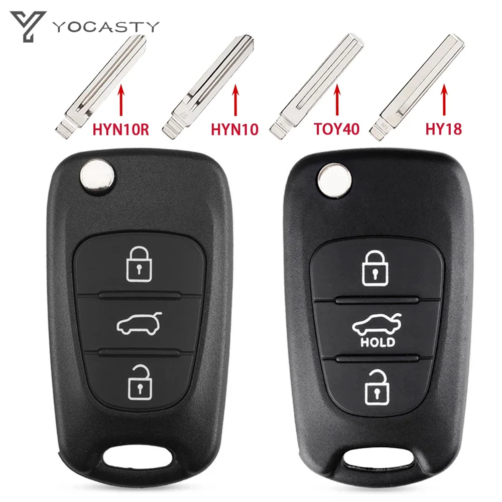 Flip Remote Car Key Shell Case For Kia K2 K5 Rio 3 Picanto Ceed Cerato Sportage For Hyundai I20 I30 IX35 I35z Replacement Case