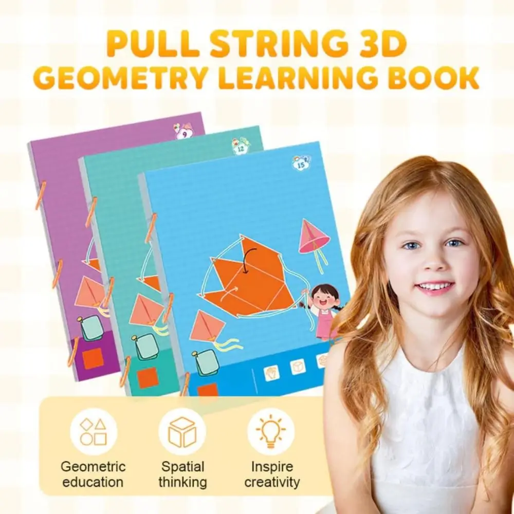 Educational Solid Geometry Book Safe Braided Rope Design with 9/12/15 Solids 3D Geometry Learning Book
