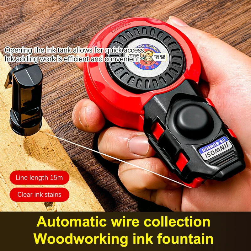 Woodworking Tool Carpenter Manual Ink Marker Scriber With Chalk Lines Woodworking Scriber Ink Fountain Marking Tools