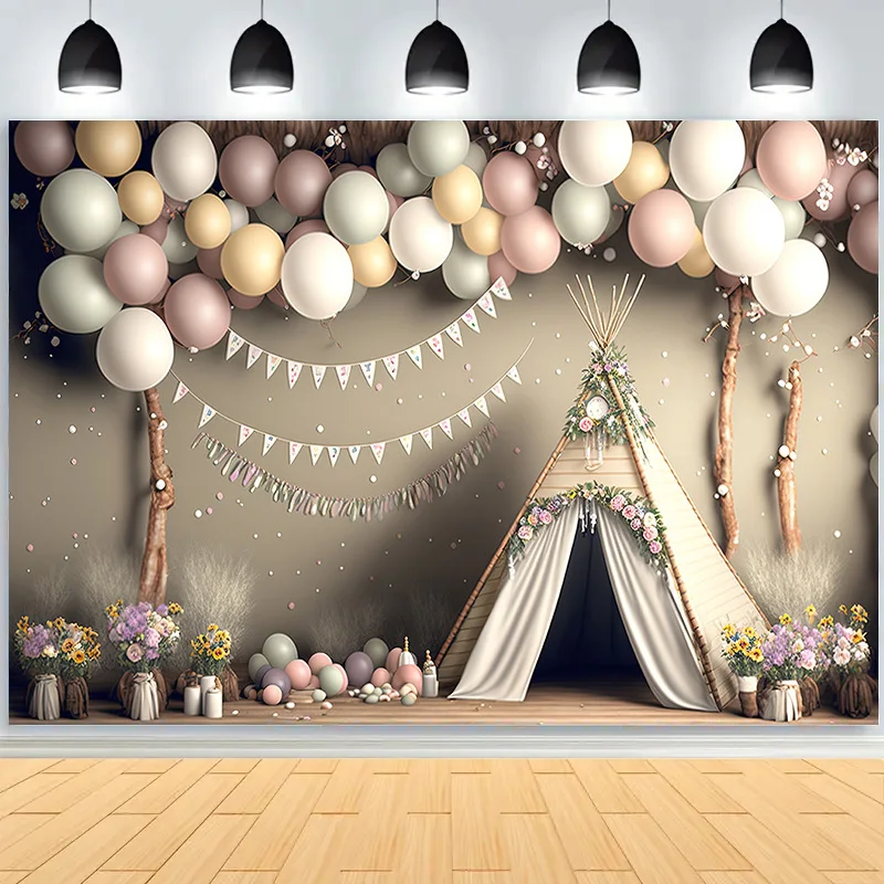 Baby Shower Decoration Birthday Party Photography Backdrops Props Balloons Arch Children Newborn Photo Studio Background BS-01