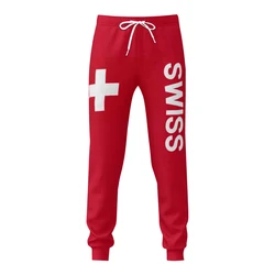 Switzerland Flag Mens Sweatpants with Pockets Joggers for Men Sports Casual Sweat Pants With Drawstring