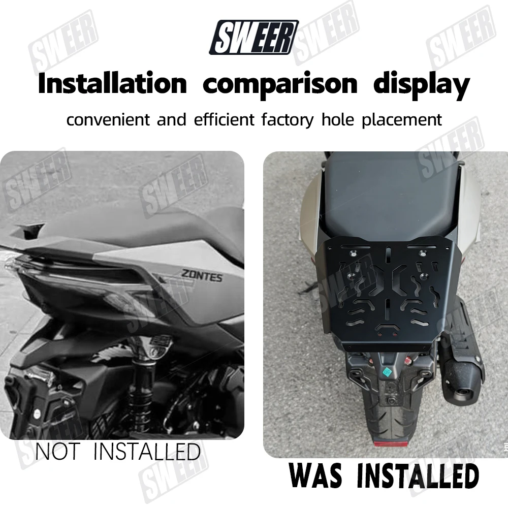 Motorcycle Metal Multifunctional Rear Support Bracket Fit For ZONTES 310 350 D/M Rear Shelf Tail Box Bottom Plate Luggage Rack