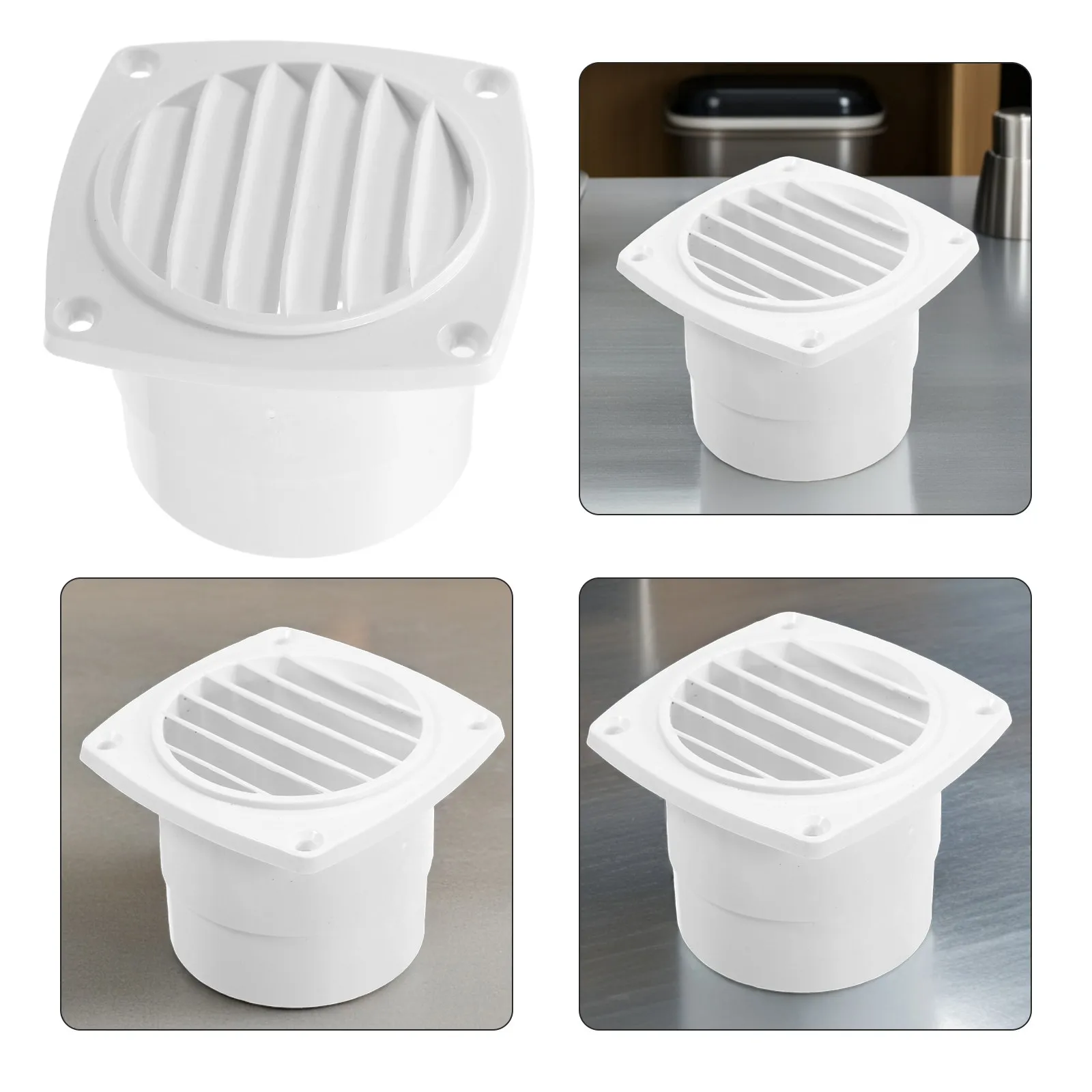 

Plastic Round Rv Yacht Vent Cover Louvered Air Vent for Bathroom Kitchen Garage Apartment Ventilation Soffit Grille