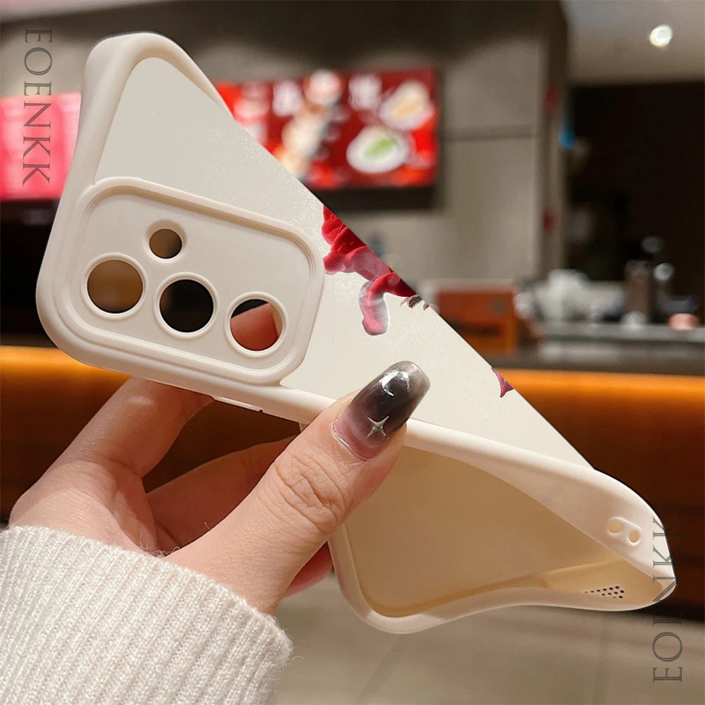 Simple Rose Case For Samsung Galaxy S25 S22 S21 S23 S20 S24 Ultra FE A35 15 A25 A55 Note 20 Plus 5G Silicone Phone Cases Cover