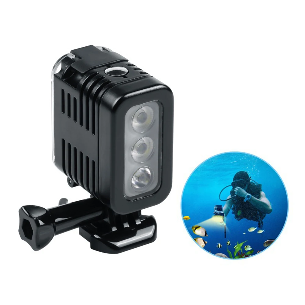 45 Meters Waterproof Video Light Diving LED Spot Lamp for Gopro Go Pro 11/10/9/7 Underwater Fill Light Action Camera Accessories