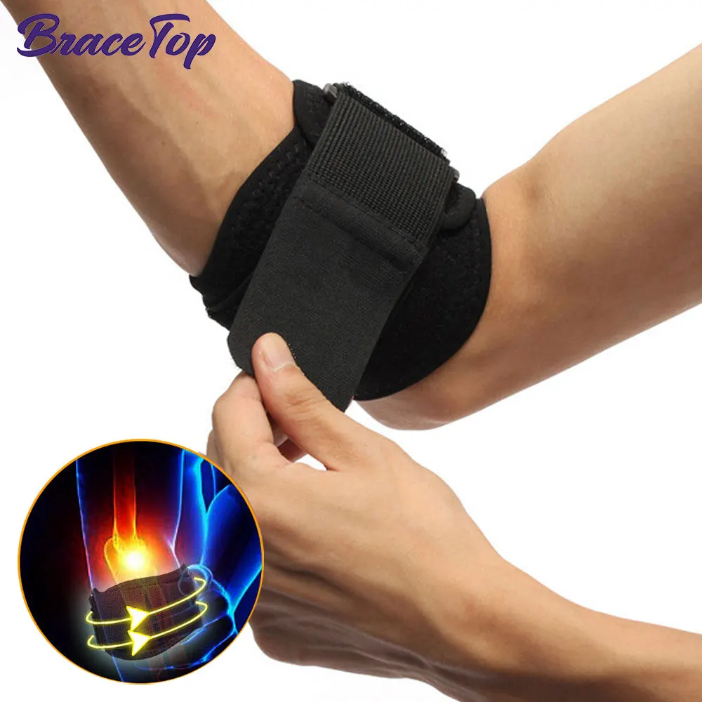 1 PCS Elbow Brace Support Strap - Forearm Compression Sleeves, Fit Wrap Band for Weightlifting, Tennis & Sports Injury Recovery