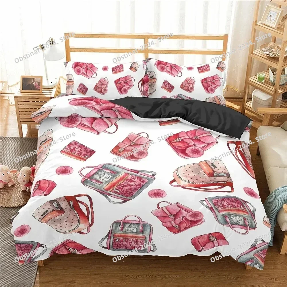 Makeup Lipstick Luxury 3D Print Comforter Bedding Set,Duvet Cover Bed Set Quilt Cover Pillowcase,King Queen Size Bedding Set Kid
